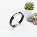Personalized leather bracelet for men – Stainless Steel Wristband - Hadi Craft
