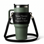 Personalized leather tumbler carrier 40oz Stanley Tumbler - Hadi Craft