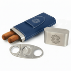 Personalized leatherette cigar case with Cutter Personalized Engraving - Hadi Craft