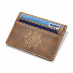 Personalized leatherette wallet clip with Personalized Engraving - Hadi Craft