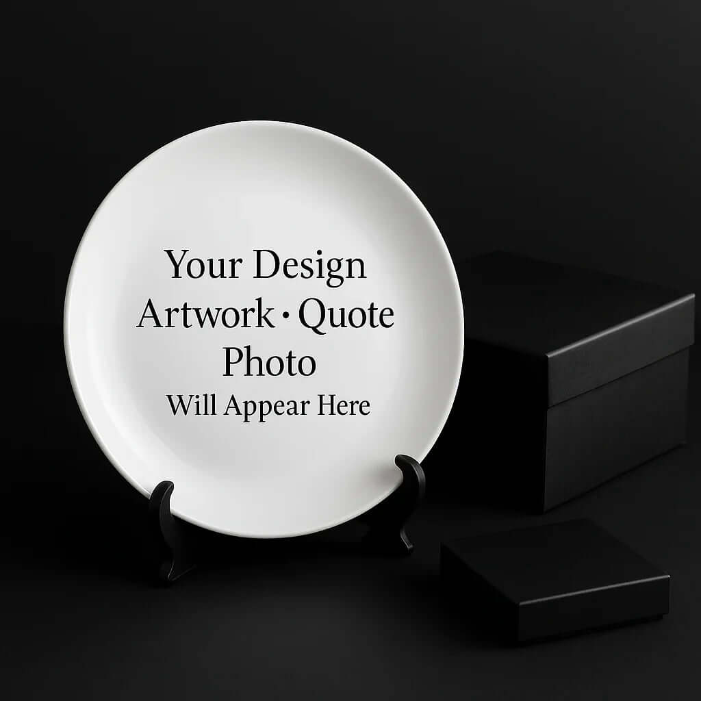Personalized melamine decor plate with customize design for friends - Hadi Craft