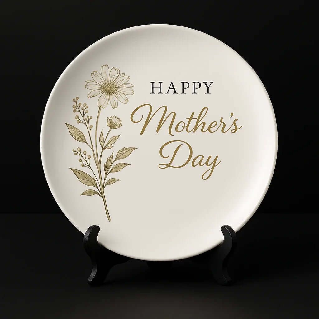 Personalized melamine decor plate with customize design for friends - Hadi Craft