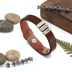 Personalized men's family name bracelet –Leather Bracelet - Hadi Craft