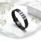 Personalized men's family name bracelet –Leather Bracelet - Hadi Craft