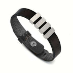 Personalized men's family name bracelet –Leather Bracelet - Hadi Craft