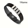 Personalized men's family name bracelet –Leather Bracelet - Hadi Craft