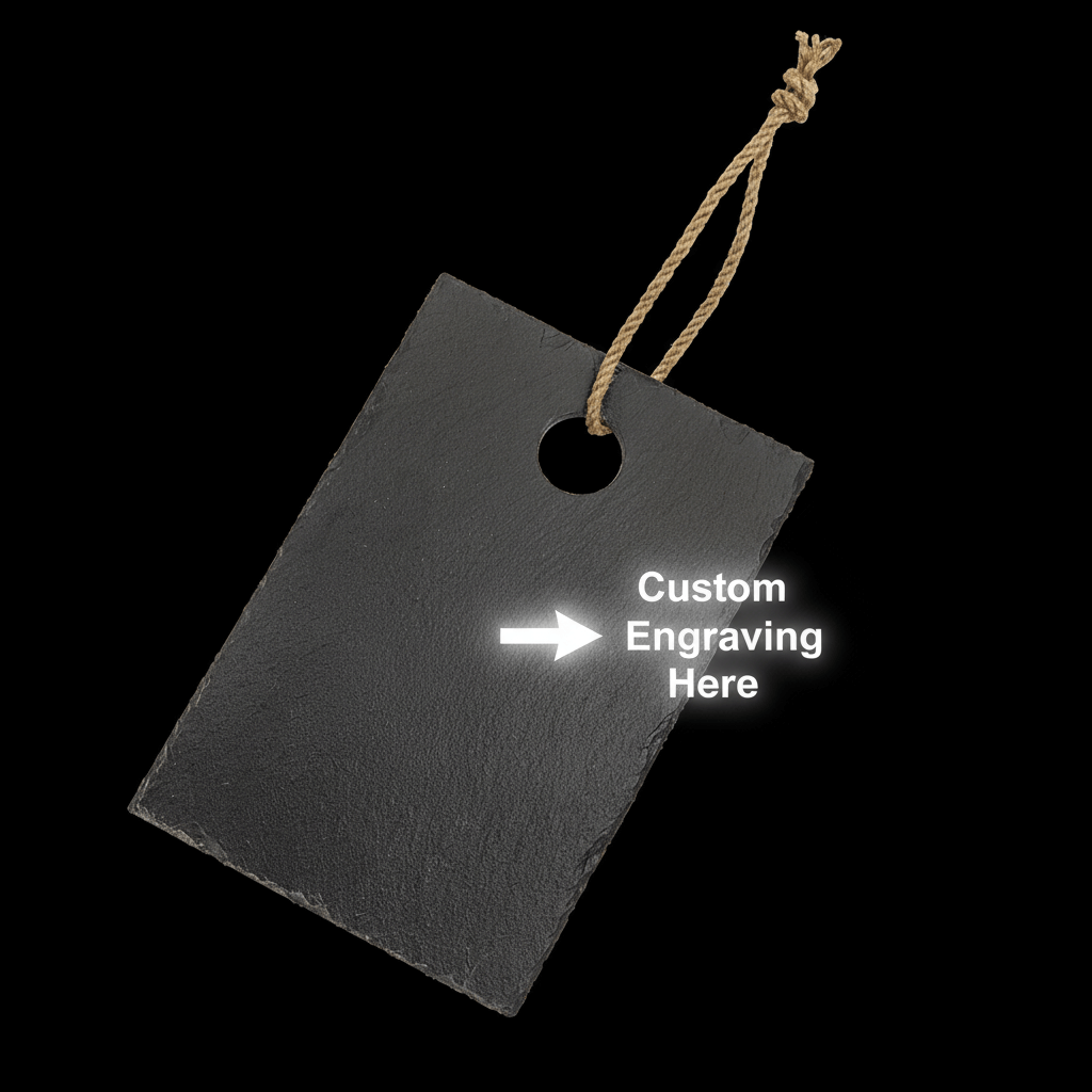 Personalized slate cutting board 9x6 with Hanger String - Hadi Craft
