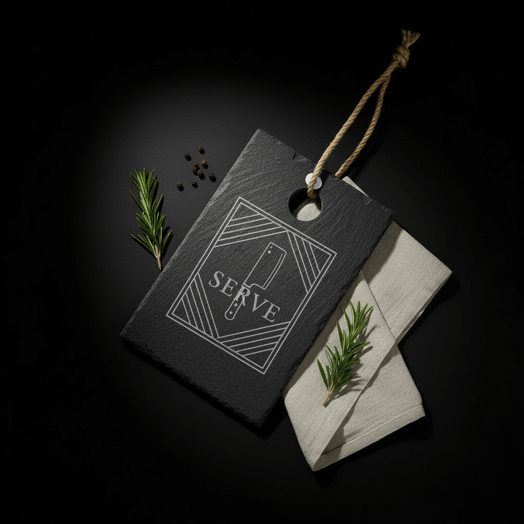 Personalized slate cutting board 9x6 with Hanger String - Hadi Craft