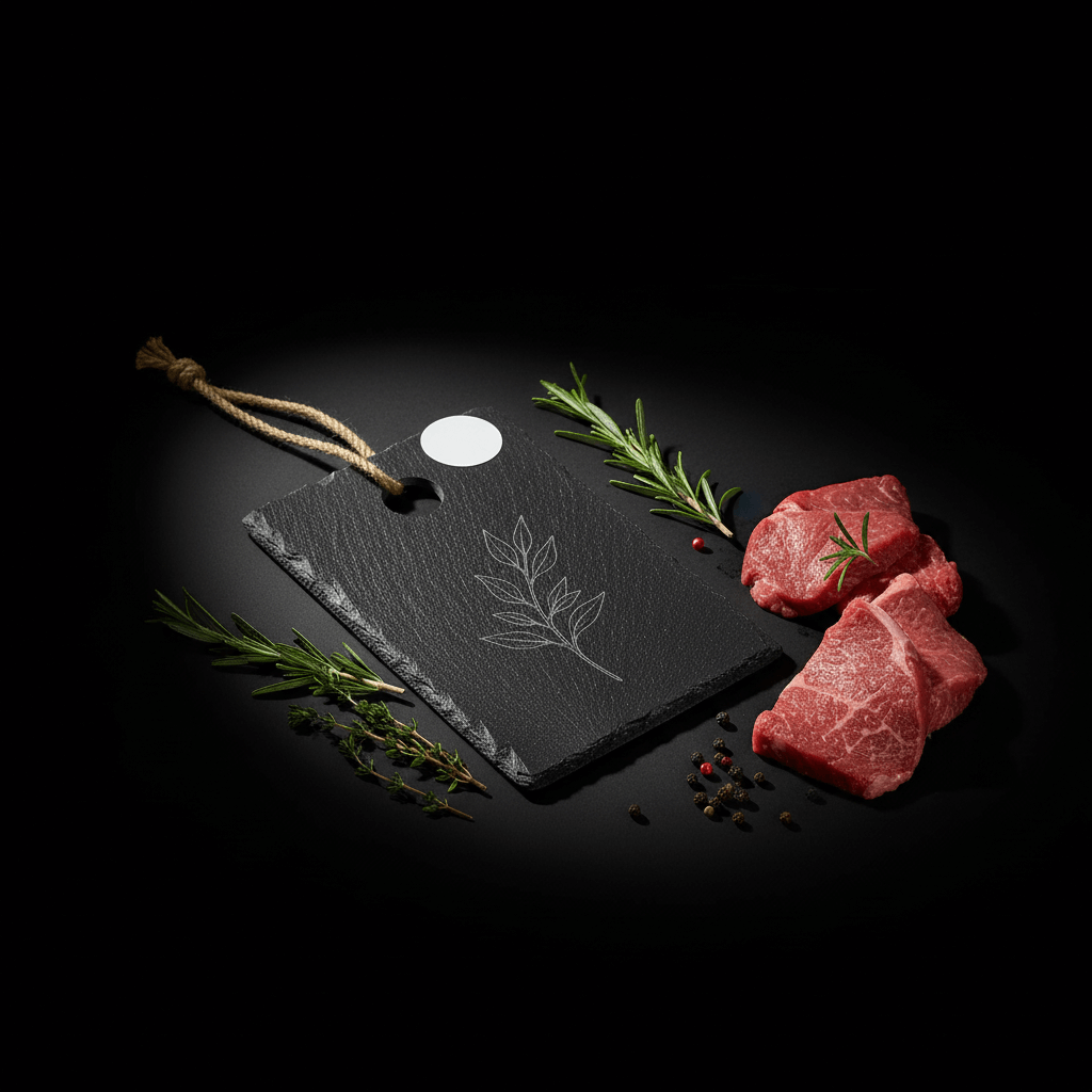 Personalized slate cutting board 9x6 with Hanger String - Hadi Craft