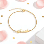 Personalized stainless steel letter bracelet Custom Initial Jewelry - Hadi Craft