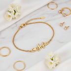 Personalized stainless steel letter bracelet Custom Initial Jewelry - Hadi Craft