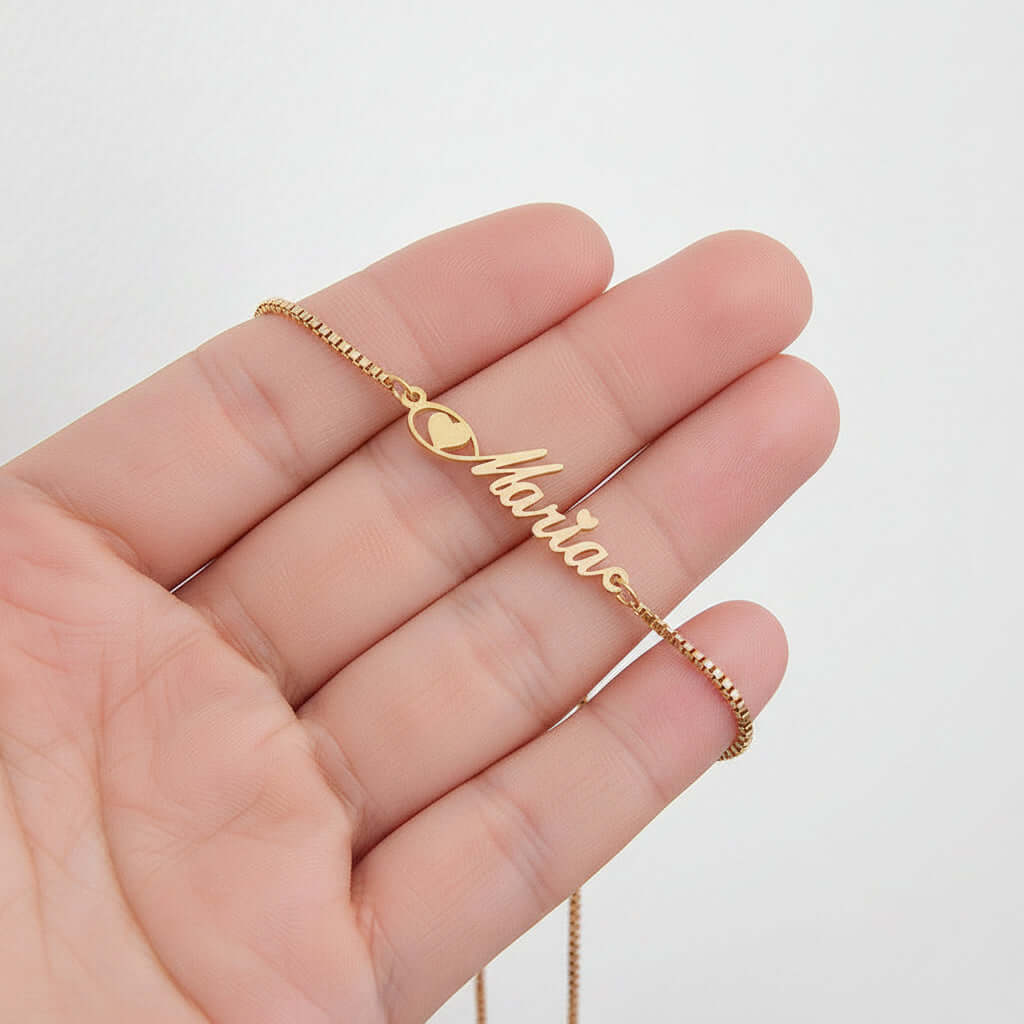 Personalized stainless steel letter bracelet Custom Initial Jewelry - Hadi Craft