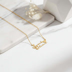 Personalized stainless steel name necklace Double Layer Letter Pendant - Hadi Craft