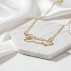 Personalized stainless steel name necklace Double Layer Letter Pendant - Hadi Craft