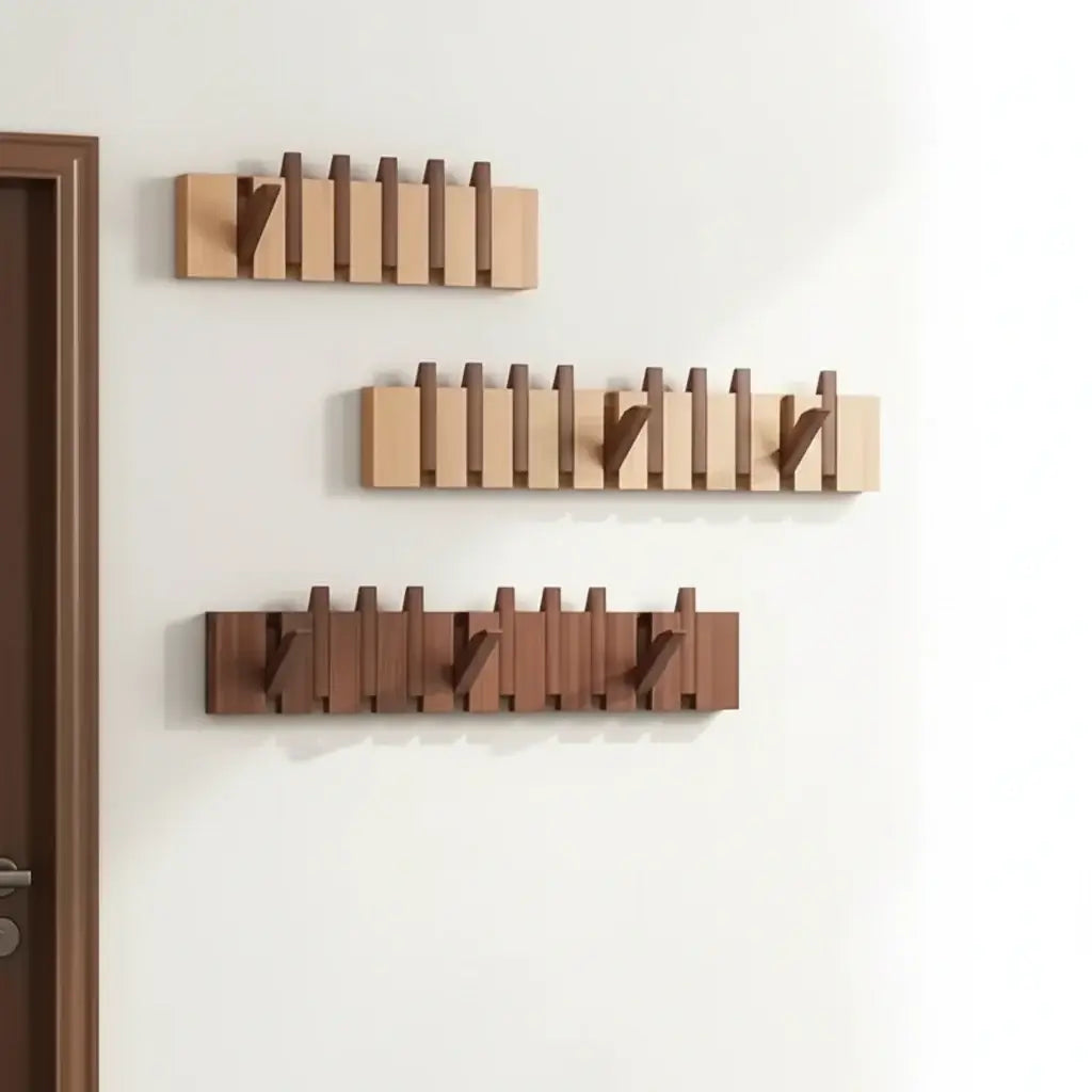 Piano key wall hook rack Piano Key Foldable Wooden Wall Hook Rack - Hadi Craft