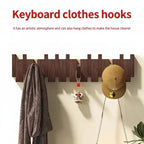 Piano key wall hook rack Piano Key Foldable Wooden Wall Hook Rack - Hadi Craft