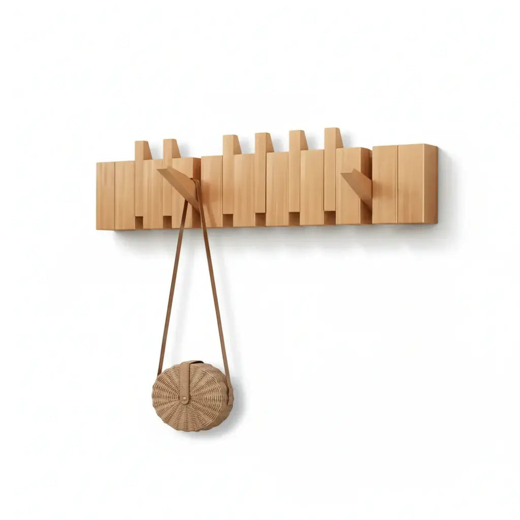 Piano key wall hook rack Piano Key Foldable Wooden Wall Hook Rack - Hadi Craft