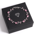 Pink Zircon Copper Bracelet – Elegant Platinum Finish Women’s Jewelry Gift - Hadi Craft