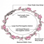 Pink Zircon Copper Bracelet – Elegant Platinum Finish Women’s Jewelry Gift - Hadi Craft
