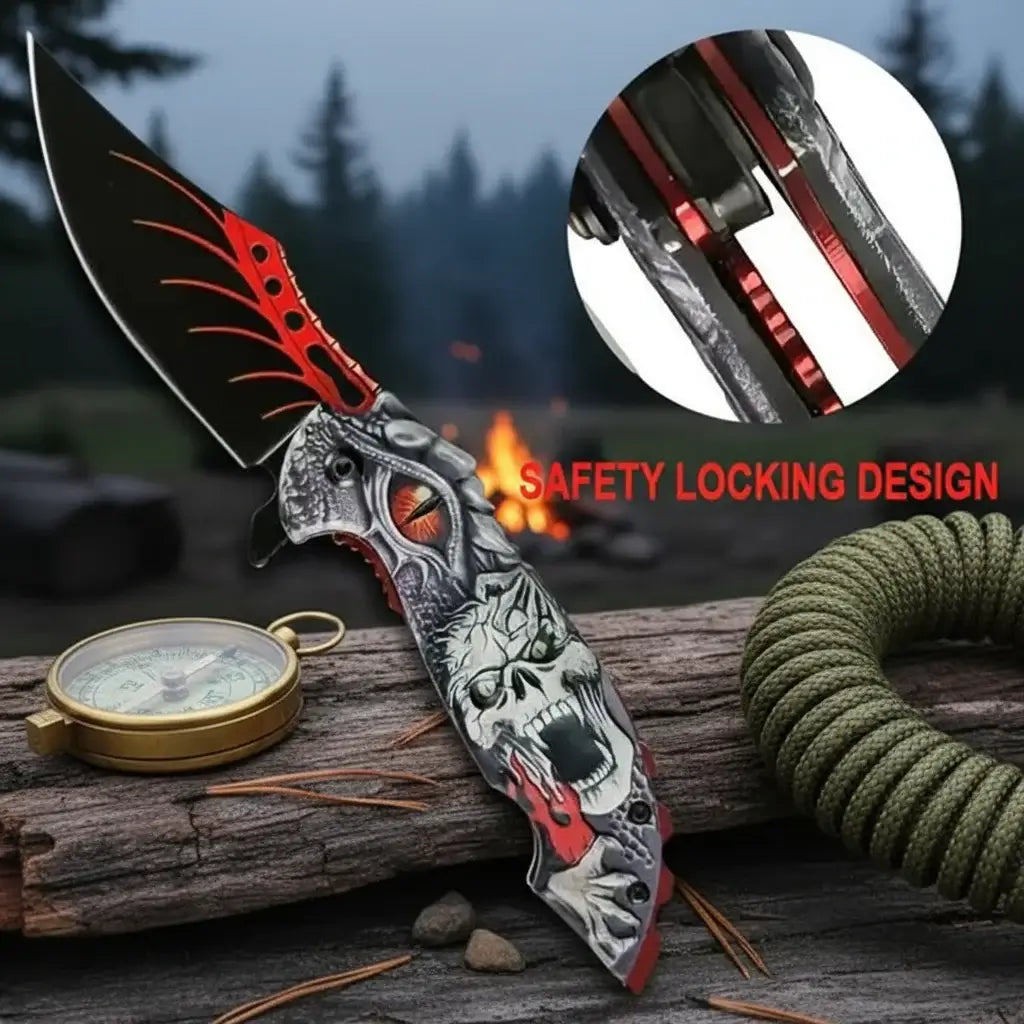 Portable Folding Knife For Camping, Hunting, Fishing, Hiking. With Broken Glass Function - Hadi Craft