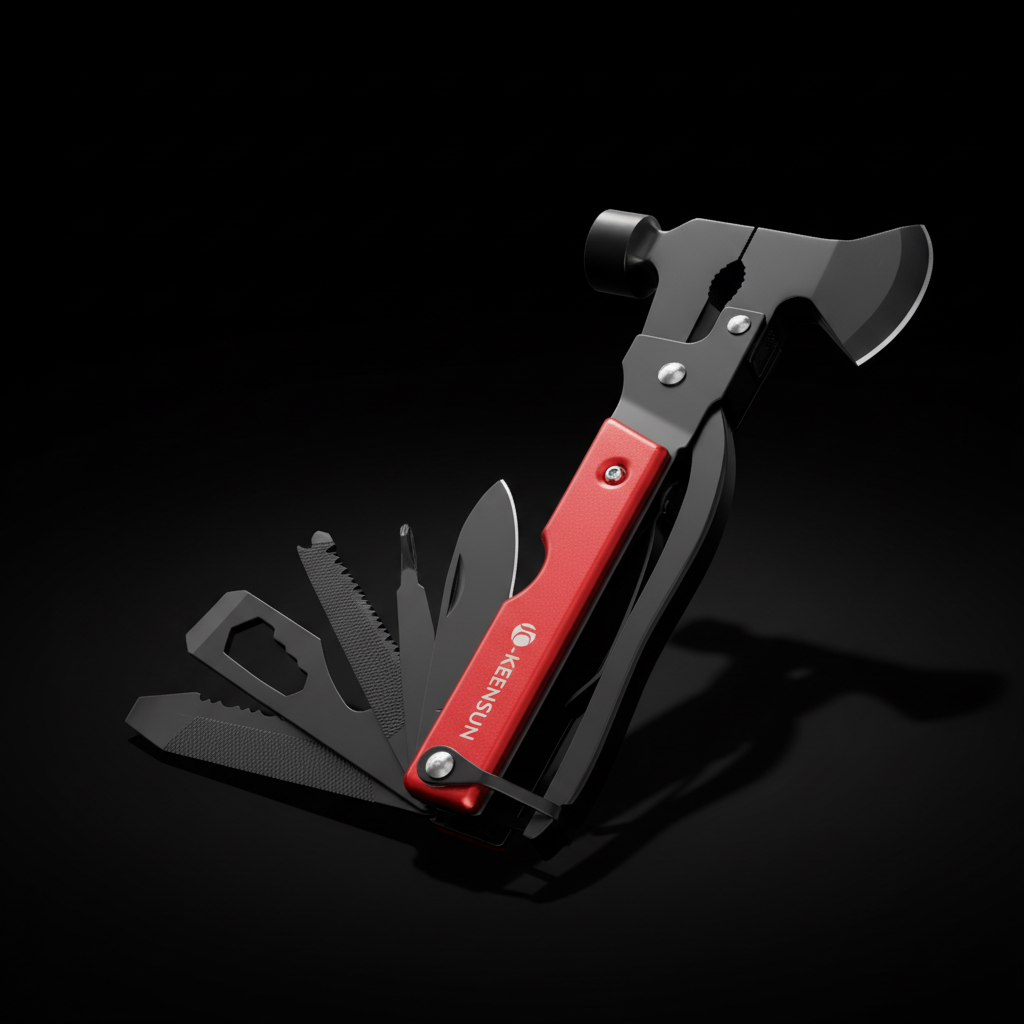 Multifunction Camping Hammer Tool | Stainless Steel Multi-Purpose Combo Hammer with Screwdriver & Pliers