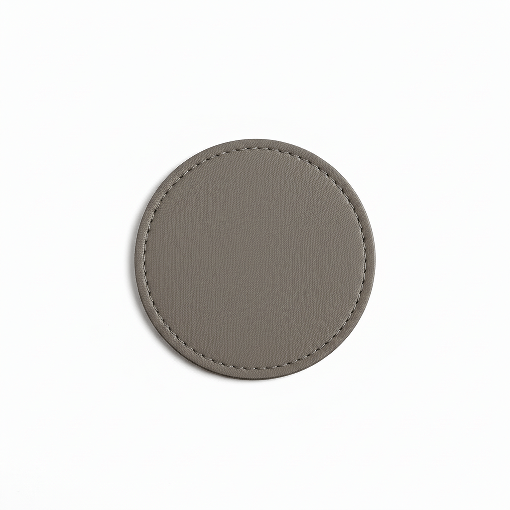 Premium 6-Piece Engraved Leather grey Coaster Set - Hadi Craft