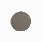 Premium 6-Piece Engraved Leather grey Coaster Set - Hadi Craft