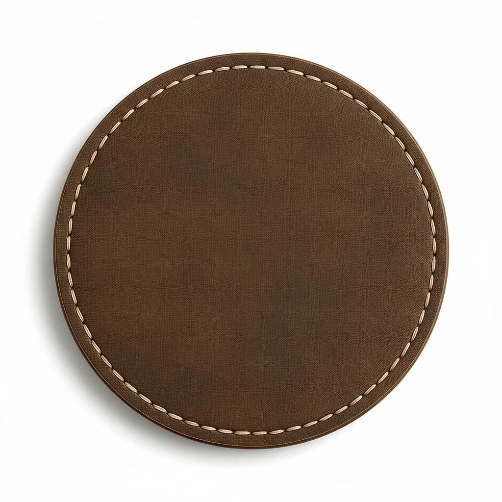 Premium Leather 6-Piece Engraved Leather Coaster Set - Hadi Craft