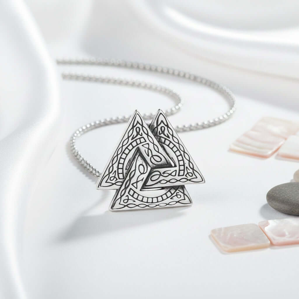 Retro Viking Triangle Necklace – Stainless Steel Pendant Chain for Men & Women - Hadi Craft