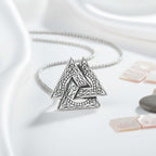 Retro Viking Triangle Necklace – Stainless Steel Pendant Chain for Men & Women - Hadi Craft