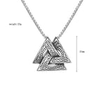 Retro Viking Triangle Necklace – Stainless Steel Pendant Chain for Men & Women - Hadi Craft