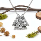 Retro Viking Triangle Necklace – Stainless Steel Pendant Chain for Men & Women - Hadi Craft