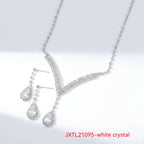 Rhinestone Claw Chain Jewelry Set – Elegant Crystal Necklace & Earrings for Women - Hadi Craft