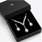 Rhinestone Claw Chain Jewelry Set – Elegant Crystal Necklace & Earrings for Women - Hadi Craft
