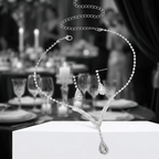 Rhinestone Claw Chain Jewelry Set – Elegant Crystal Necklace & Earrings for Women - Hadi Craft