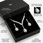Rhinestone Claw Chain Jewelry Set – Elegant Crystal Necklace & Earrings for Women - Hadi Craft