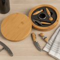 Round Bamboo 4 Piece Wine Tool Set - Hadi Craft