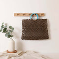Round Handle Portable Square Straw Bag Summer Hollow Out Cutout Pattern Straw Bag - Hadi Craft
