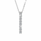 Round brilliant cut moissanite necklace Necklace Clavicle Chain S925 - Hadi Craft