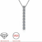 Round brilliant cut moissanite necklace Necklace Clavicle Chain S925 - Hadi Craft
