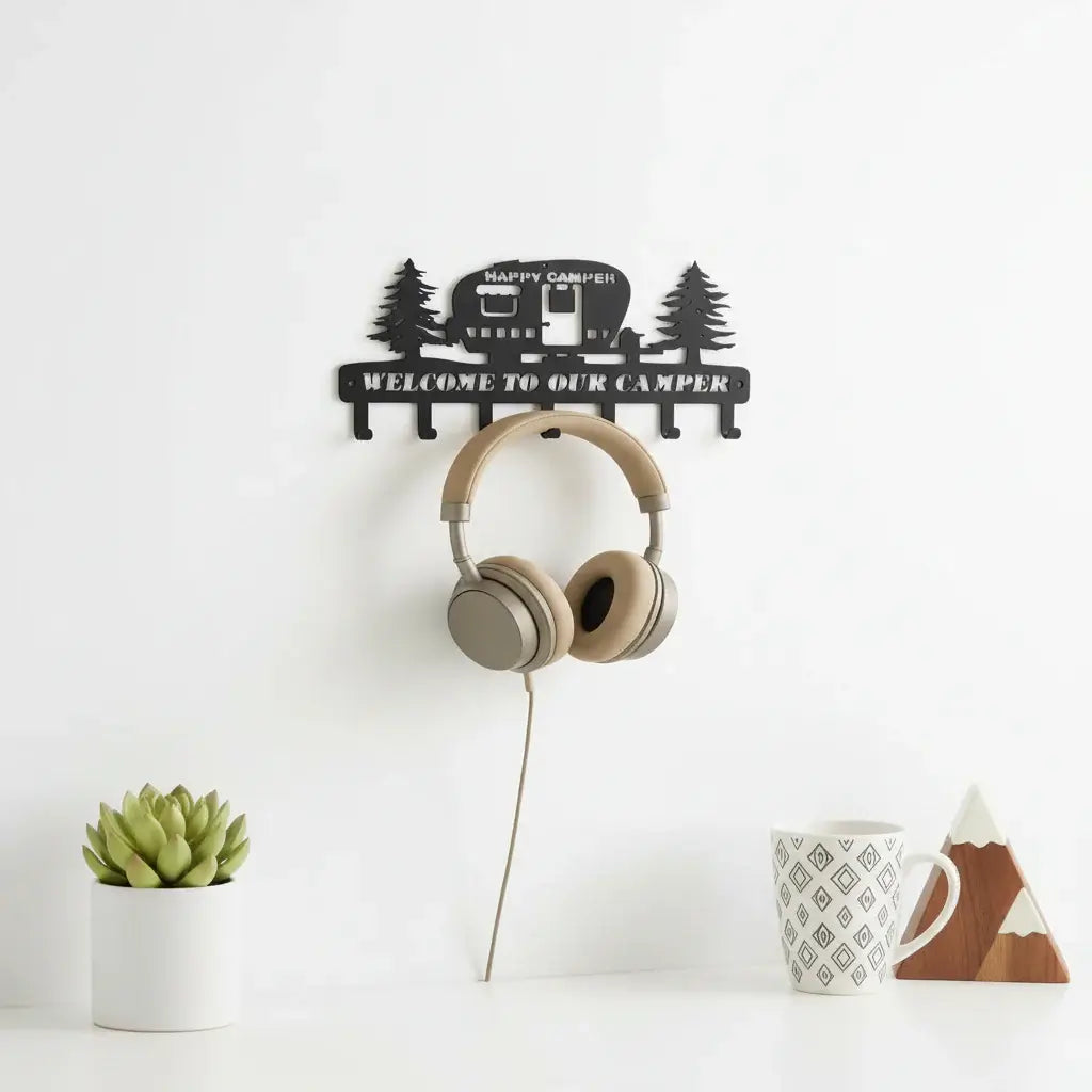 Rustic Pine Tree Wall Hooks Heavy Duty Iron Coat Key Rack Entryway Organizer - Hadi Craft