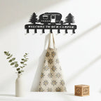Rustic Pine Tree Wall Hooks Heavy Duty Iron Coat Key Rack Entryway Organizer - Hadi Craft