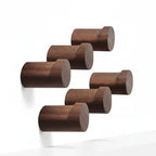 Rustic wood wall hooks 6 Pack Natural Wooden Coat Hooks Wall Mounted - Hadi Craft