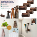 Rustic wood wall hooks 6 Pack Natural Wooden Coat Hooks Wall Mounted - Hadi Craft