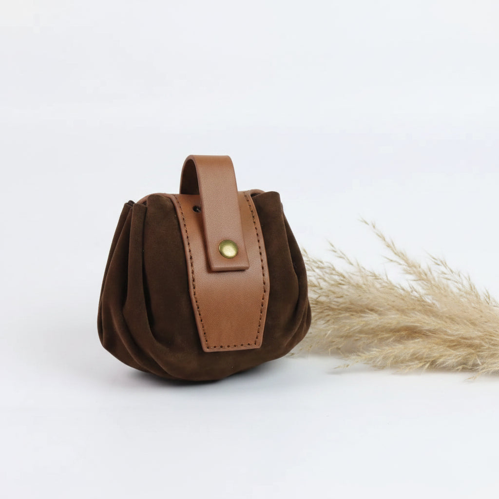 steampunk medieval waist bag stylish brown leather pouch