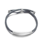 Hadi Craft USA Personalized engraved bracelet for men and women Stainless Steel, minimalist rope bracelet, engraved jewelry