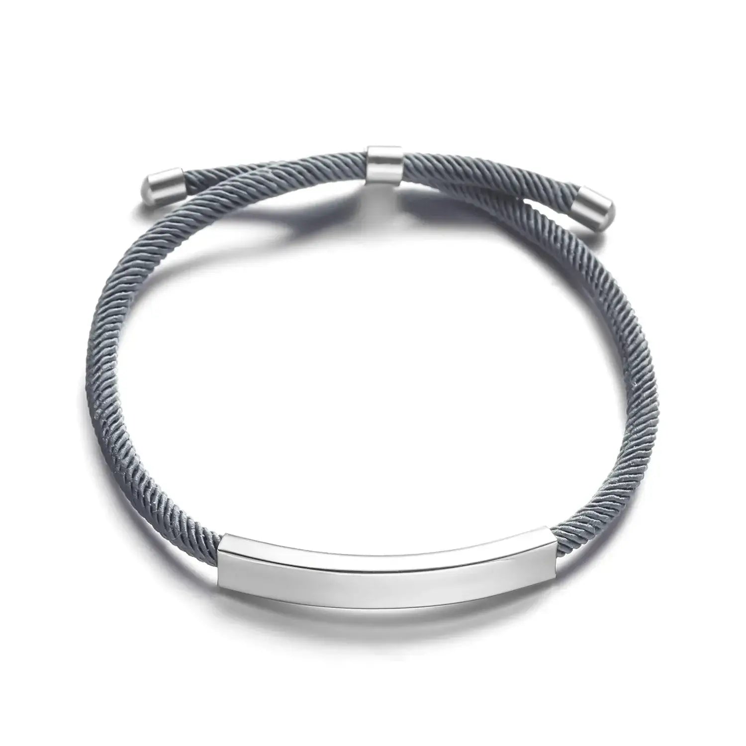 Hadi Craft USA Personalized engraved bracelet for men and women Stainless Steel, minimalist rope bracelet, engraved jewelry