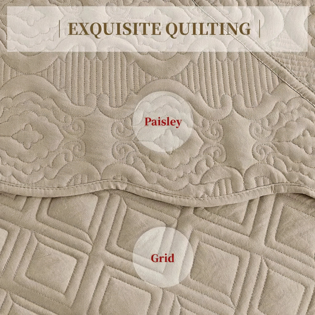 King Bedspread Set Oversized King comforters with Shams Grid size 128x120