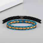 Wooden Men's Link Bracelet Fashion Stainless Steel Charm Man Bracelets