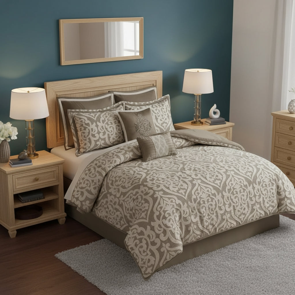 Luxurious Jacquard Comforter Set - Modern All-Season